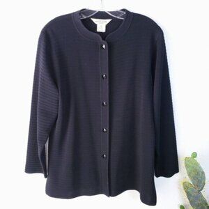 MISOOK Korea Ribbed Knit Cardigan Top Black size M Petite